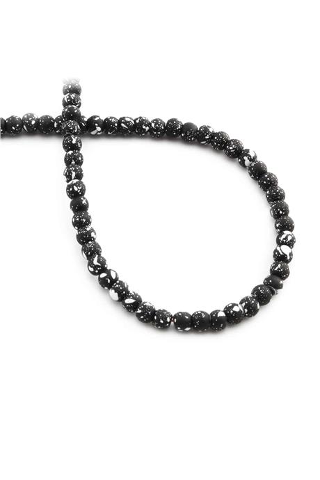 Hematite Natural Stone Matte Mottled Black 4mm String Of Beads