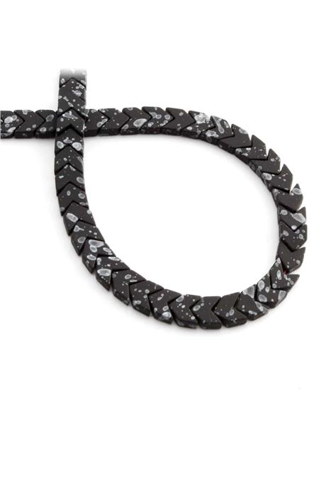 Hematite Natural Stone Matte Mottled Black 6x3mm String Of Beads
