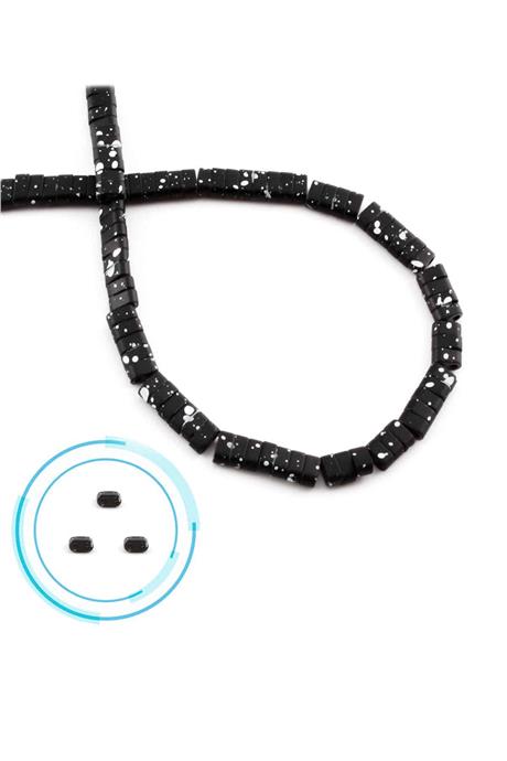 Hematit Taşı Yassı Dikdörtgen Kesim Mat Siyah 4x2mm Doğal Taş Dizi