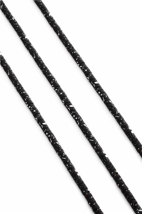 Hematite Natural Stone Matte Mottled Black Washer Cut 4x2mm String Of Beads