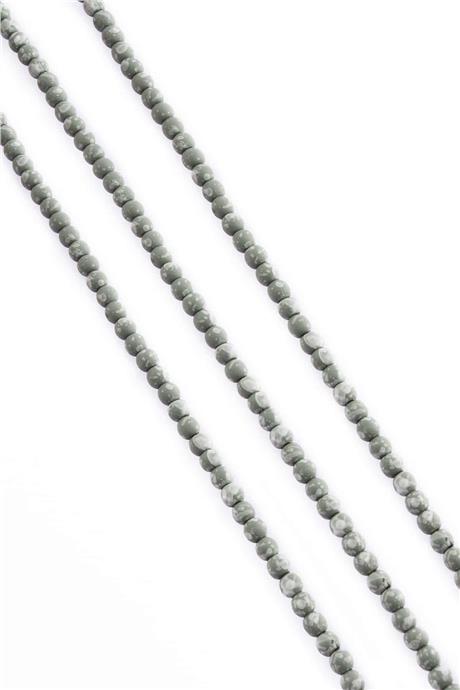Hematite Natural Stone Matte Mottled Water Green 4mm String Of Beads