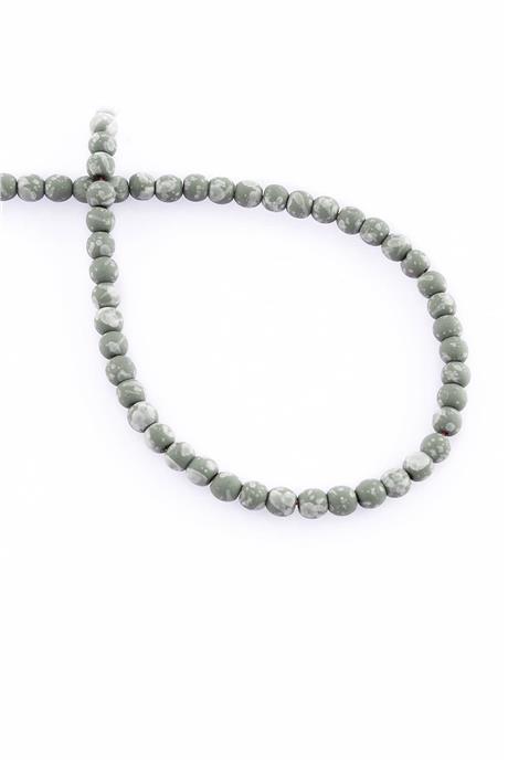 Hematite Natural Stone Matte Mottled Water Green 4mm String Of Beads