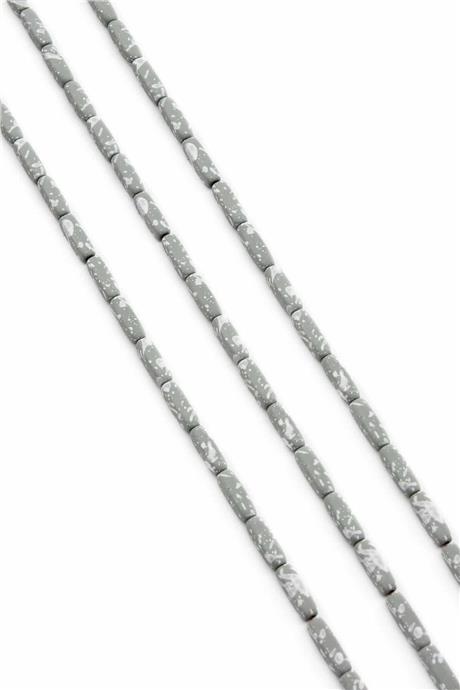 Hematite Natural Stone Matte Mottled Water Green Rectangular Cut 3x9mm String Of Beads