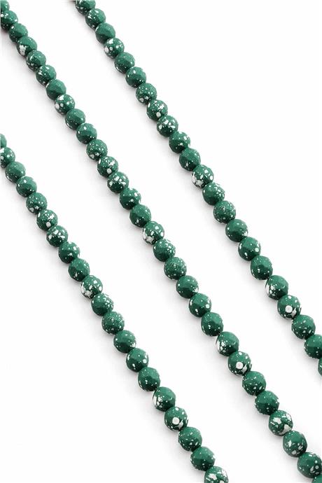 Hematite Natural Stone Matte Mottled Green 6mm String Of Beads