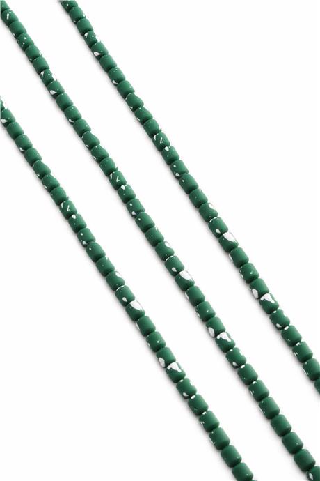 Hematit Taşı Silindir Kesim Mat Yeşil 4x5mm Doğal Taş Dizi