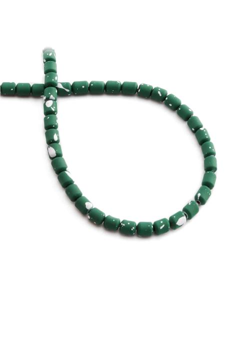 Hematit Taşı Silindir Kesim Mat Yeşil 4x5mm Doğal Taş Dizi