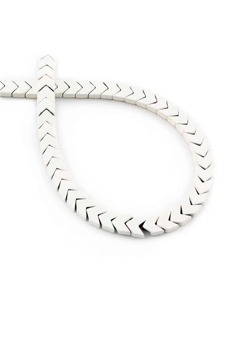 Hematite Natural Stone Matte White 6x3mm String Of Beads