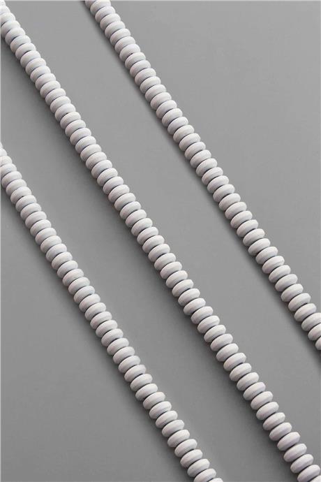 Hematite Natural Stone Matte White Washer Cut 6x2mm String Of Beads