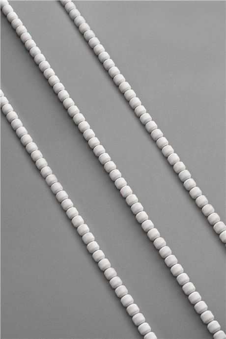 Hematite Natural Stone Matte White Cylinder Cut 4mm String Of Beads