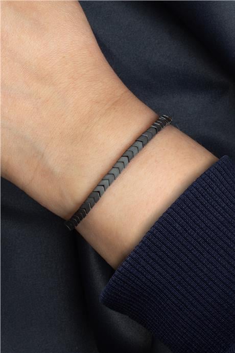 Hematit Doğal Taş Mat Gri Çavuş Kesim 4x2mm Makrome Bileklik