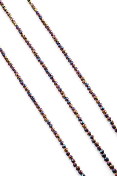 Hematite Natural Stone Matte Rainbow 3mm String Of Beads