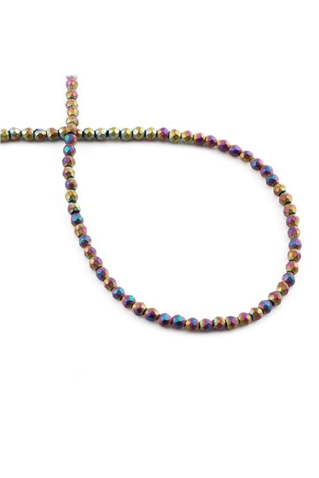Hematite Natural Stone Matte Rainbow 3mm String Of Beads