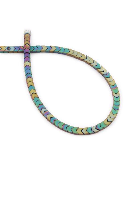 Hematite Natural Stone Matte Rainbow 4x2mm String Of Beads