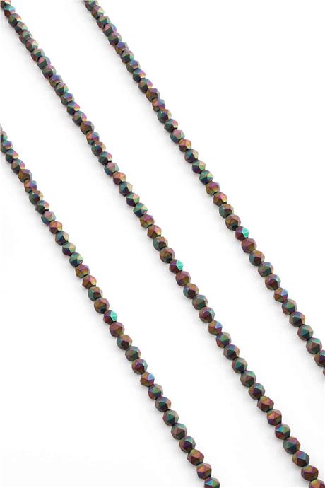 Hematite Natural Stone Matte Rainbow 4x4mm String Of Beads