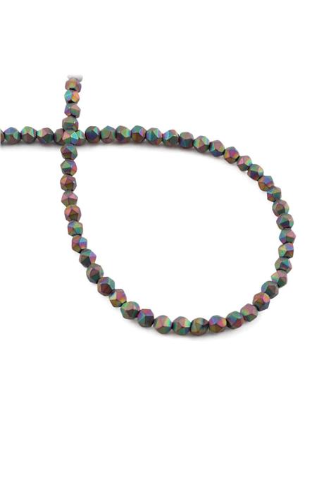Hematite Natural Stone Matte Rainbow 4x4mm String Of Beads