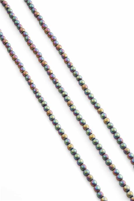 Hematit Taşı Küre Kesim Mat Gökkuşağı 4mm Doğal Taş Dizi