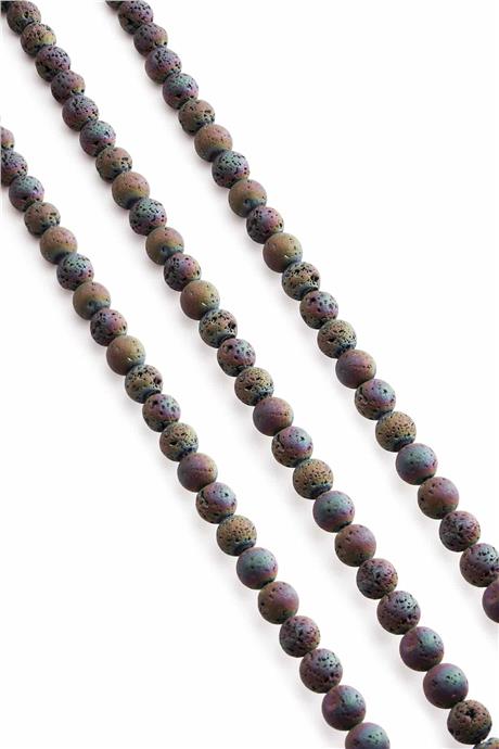 Hematit Taşı Küre Kesim Mat Gökkuşağı 7x7mm Doğal Taş Dizi