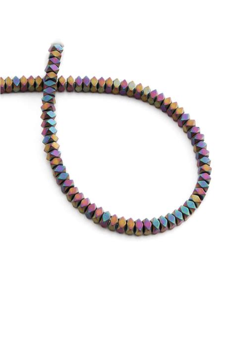 Hematite Natural Stone Matte Rainbow Washer Cut 4x2mm String Of Beads