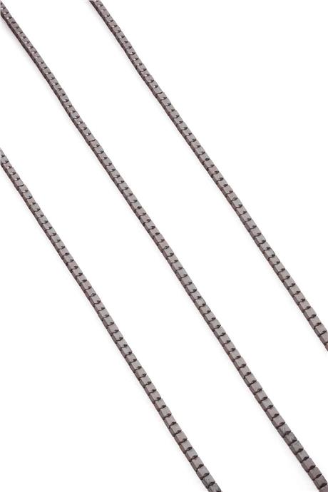 Hematite Natural Stone Matte Grey 2x2mm String Of Beads