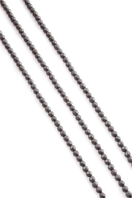Hematite Natural Stone Matte Grey 4mm String Of Beads