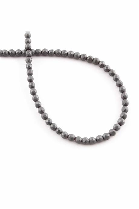 Hematite Natural Stone Matte Grey 4mm String Of Beads