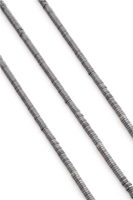 Hematite Natural Stone Matte Grey 4x1M String Of Beads