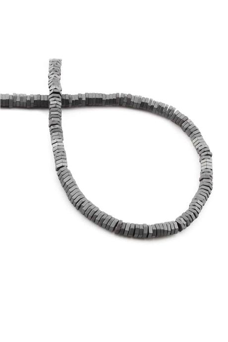 Hematite Natural Stone Matte Grey 4x1M String Of Beads