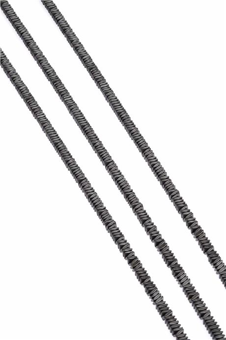 Hematite Natural Stone Matte Grey 4x1mm String Of Beads