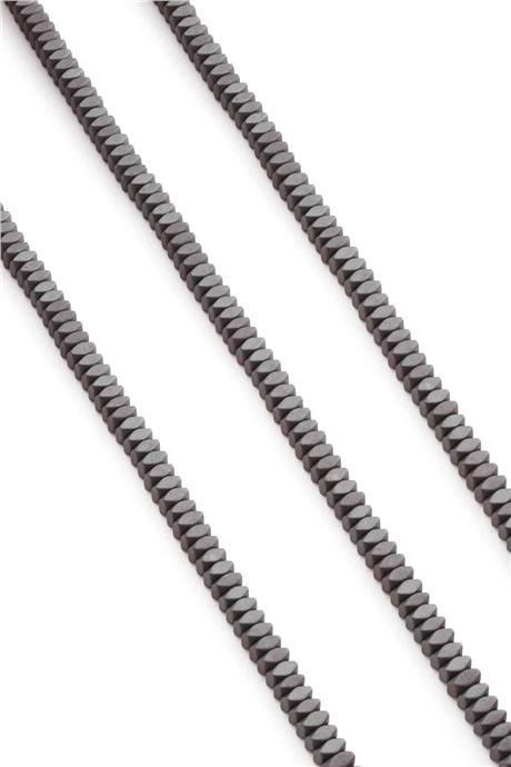 Hematit Taşı Rondela Kesim Mat Gri 4x2mm Doğal Taş Dizi