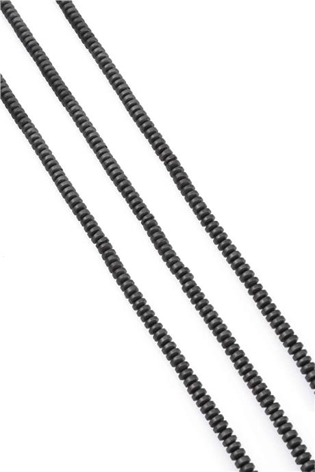 Hematite Natural Stone Matte Grey 4x2mm String Of Beads