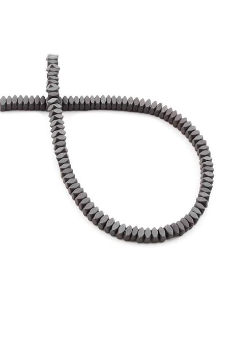 Hematit Taşı Rondela Kesim Mat Gri 4x2mm Doğal Taş Dizi