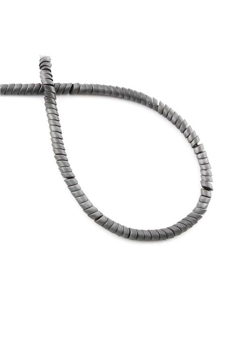 Hematite Natural Stone Matte Grey 4x2mm String Of Beads