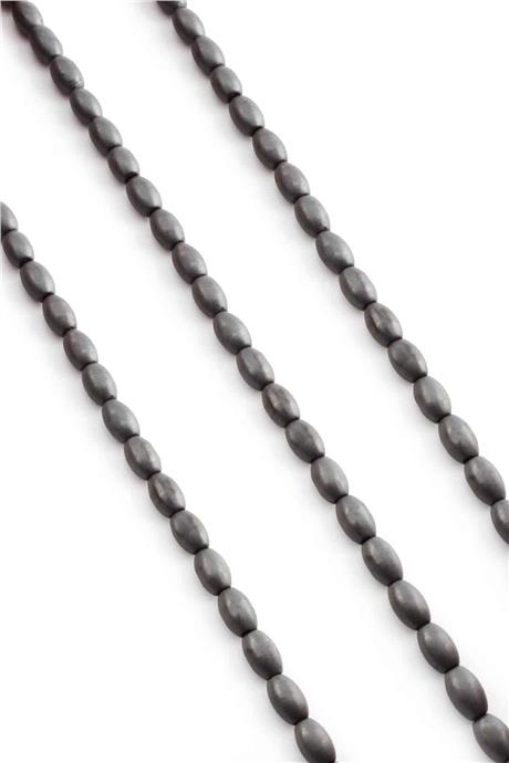 Hematite Natural Stone Matte Grey 5x8mm String Of Beads
