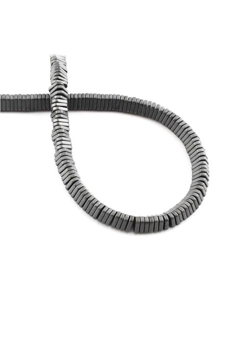 Hematite Natural Stone Matte Grey 6x1mm String Of Beads