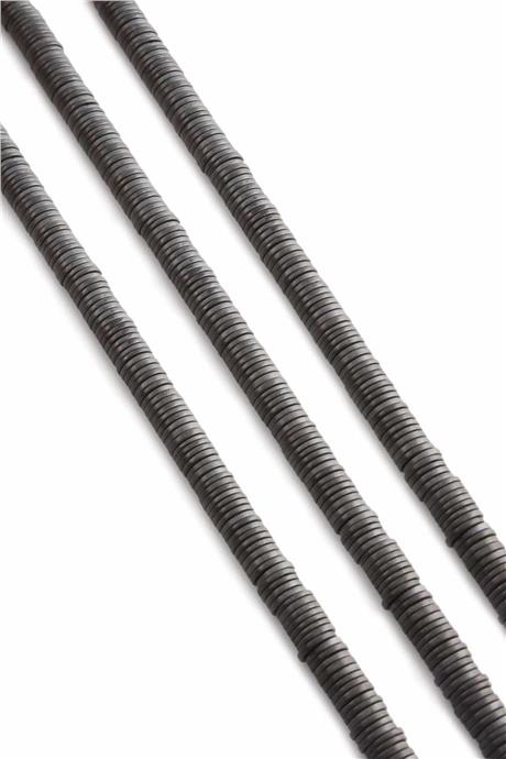 Hematite Natural Stone Matte Grey 6x1mm String Of Beads