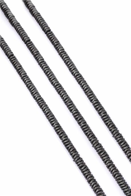 Hematit Taşı Rondela Kesim Mat Gri 6x1mm Doğal Taş Dizi
