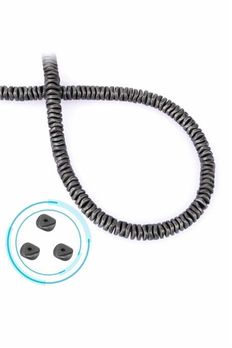 Hematit Taşı Rondela Kesim Mat Gri 6x1mm Doğal Taş Dizi