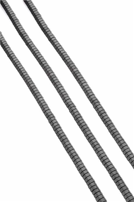 Hematite Natural Stone Matte Grey 6x2mm String Of Beads