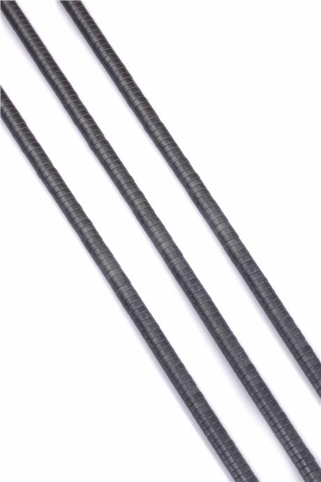 Hematite Natural Stone Matte Grey 6x2mm String Of Beads