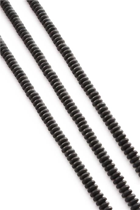 Hematite Natural Stone Matte Grey 6x2mm String Of Beads