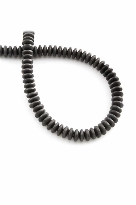 Hematite Natural Stone Matte Grey 6x2mm String Of Beads