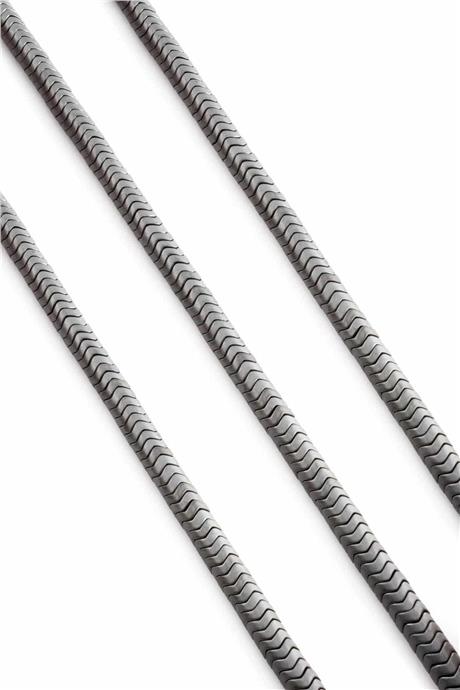 Hematite Natural Stone Matte Grey 6x2mm String Of Beads