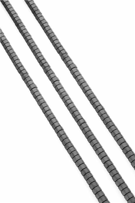 Hematite Natural Stone Matte Grey 6x3mm String Of Beads
