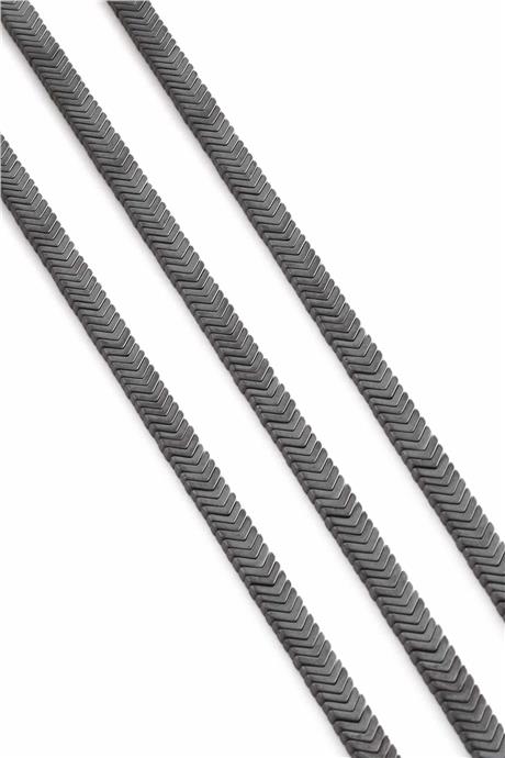 Hematite Natural Stone Matte Grey 7x1mm String Of Beads