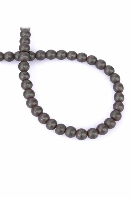 Hematit Taşı Küre Kesim Mat Gri 8mm Doğal Taş Dizi