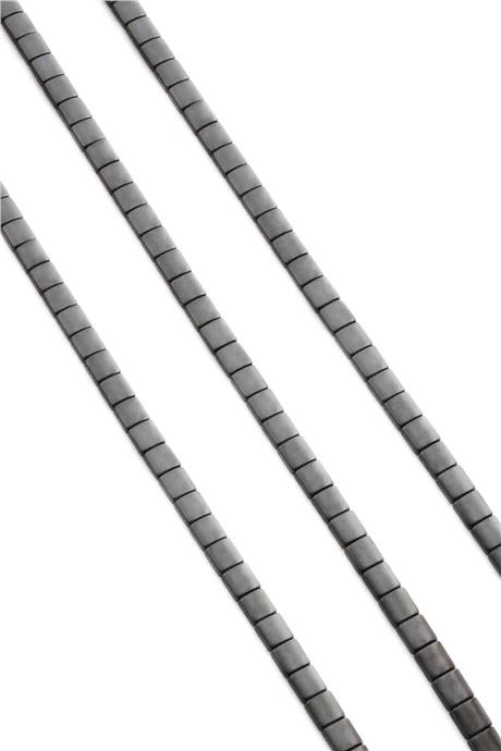 Hematit Taşı Yassı Kare Kesim Mat Gri 5x5mm Doğal Taş Dizi