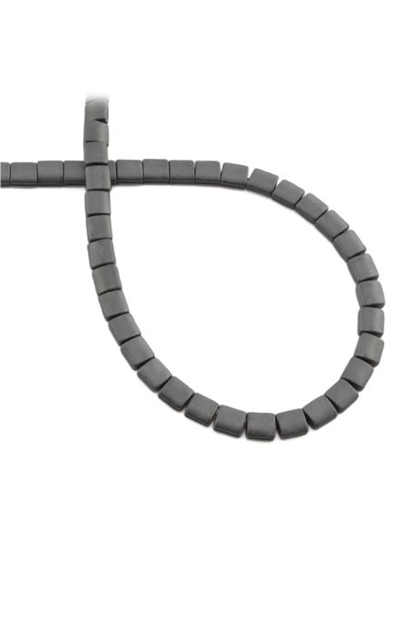 Hematit Taşı Yassı Kare Kesim Mat Gri 5x5mm Doğal Taş Dizi