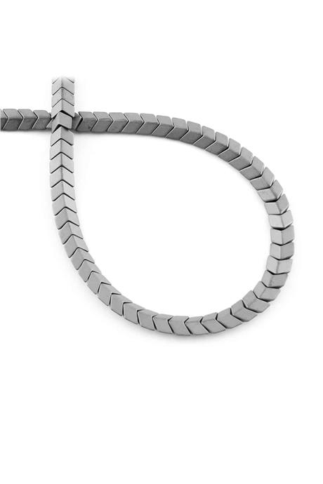 Hematit Taşı Bombeli Çavuş Kesim Mat Gri 6x3mm Doğal Taş Dizi