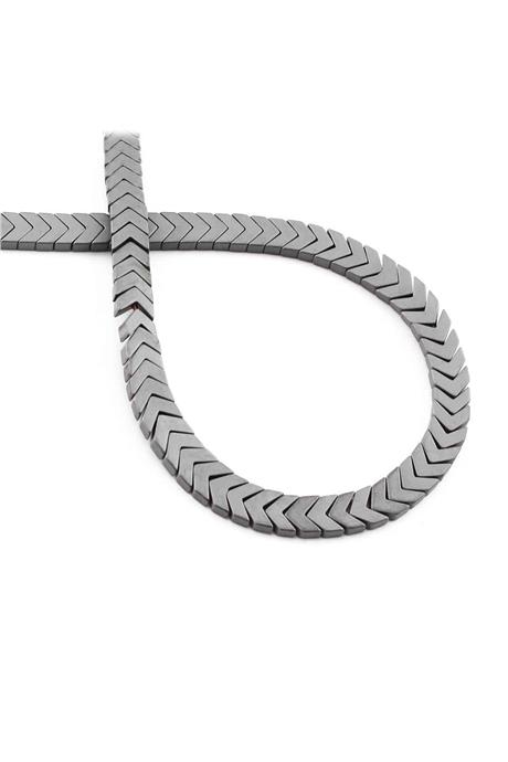 Hematite Natural Stone Matte Grey Sergeant Cut 7x2mm String Of Beads