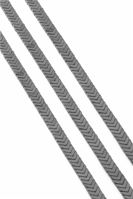 Hematit Taşı Çavuş Kesim Mat Gri 7x2mm Doğal Taş Dizi